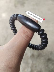 GELANG GALEH KELOR HITAM BUTIRAN PIPIH KOMBINASI PLAT