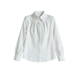 PIAOYA | Satin Ribbon French Design Slimming Commuter Shirt