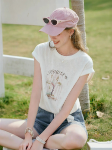 XIANGYING | Tie Loose Summer T-shirt White