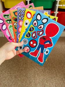 Spiderman Và Các Bạn Bè Kỳ Diệu Của Anh Ấy Đồ Chơi Tự Làm Hình Chữ Nhật Lắp Ráp Quà Tặng Trang Phục Thay Thế Sticker Cho Bé Trai