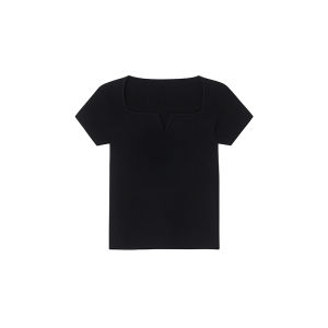 ALOHA LU | Áo Thun Cổ V Dáng Raglan Kiểu Pháp Giúp Gầy