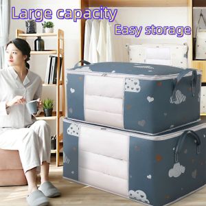 1pc Large Foldable Non-Woven Storage Bag – Fabric Dust-Proof Quilt and Clothing Organizer with Zipper and Easy Carry Handles