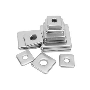 Thickened Large 304 Stainless Steel Square Metal Pad M4 M5 M8 M10 M12 M24 Flat Ring Gasket Hardware Fastener Square Washer