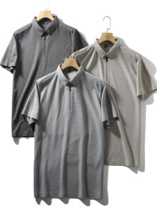 Summer Business Casual Thin Linen Polo Shirt Short Sleeve Turn-down Collar Mens Lightweight Breathable T-shirt for Youth