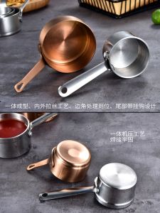 Creative Steak Sauce Cup Stainless Steel 304 Western Restaurant Dining Utensils with Handle Dip Sauce Dish Korean Style