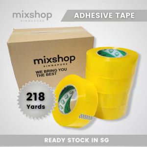 mixshop High Quality 45mm x 218 yards Extra Long Transparent Adhesive Tape  Packing Tape [SG READY STOCK]