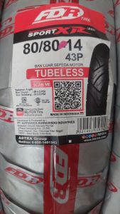 Ban motor tubeless depan belakang beat scoopy aerox nmax mio vario genio dll tubeless FDR SPORT XR EVO 80/80-14 - 90/80-14 - 110/70-13 - 130/70-13 GRATIS PENTIL