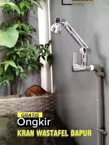 Kran Angsa Wastafel Cuci Piring Flexible 360 Derajat Engkol 1/2 Inch Keran Putar Sink Lipat Dapur