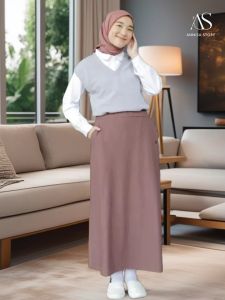 ROK CASUAL WANITA NIBRAS ALNITA LILY SKY GREY / PROMO KEMERDEKAAN BIG SALE