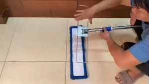 Cây lau nhà công nghiệp 90cm inox cây lau bẹ san hô sợi microfiber siêu sạch lau trường học bệnh viện toà nhà văn phòng