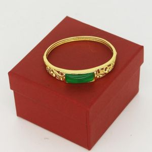 Vòng Tay Nữ Mạ Vàng 18k Lắc Tay Nữ Gắn Mặt Đá Xanh Tinh Tế Và Sang Trọng