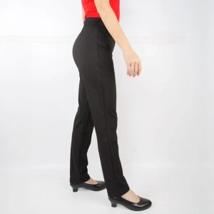 กางเกงขายาวทำงานผู้หญิงขากระบอกเล็กผ้าโรเชฟซิปข้าง  สาวซีเจ บิ๊กซี ฮกกี่ชอบใส่ ใส่ทำงานก็ได้ ใส่เที่ยวก็ได้