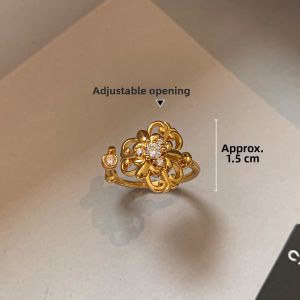 CAFFTI | Key-shaped Hollow Out Gold and Silver Inlaid Ring Luxury Design