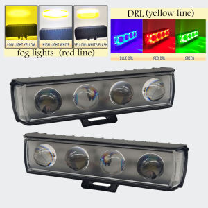 Motorcycle spotlight 6 mode LED light spotlight driving light motorcycle headlight parking light drl red blue green