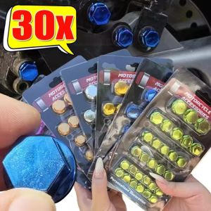 30pcs Motorcycle Modification Colored Screw Nut Bolt Caps Cover Decoration Screw Cap Cover Set Modification Accessories