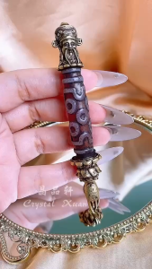[现货] 七眼天珠财神摆件｜财源广进 × 福禄双全 × 富贵守护｜Seven-eye Dzi Bead God of Wealth Figurine｜Wealth • Prosperity • Protection