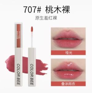 ColorBee Double-Ended Lip Glaze Lip Mud Long-Lasting Mirror Finish White Enhancing Non-Stick Cup Watermelon Lipstick