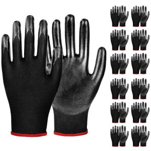 Nitrile Coated Safety Work Gloves Seamless Knit Mechanic Auto Gloves With Grip for Men Industrial Construction Repair Gloves
