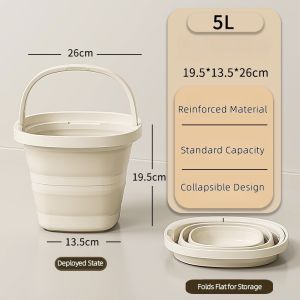 Foldable Water Bucket - Essential for Fishing Camping Travel | Collapsible Pail with Handle for Easy Storage & Outdoor Use