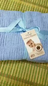 Chăn cho bé sơ sinh lưới xuất Nga sợi đan cotton thoáng khí [Chống ngạt] cho bé từ 0-36 tháng tuổi