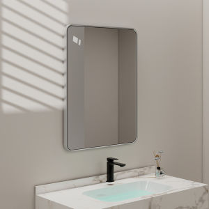 Wall-mounted High-definition Silver Mirror Aluminum Frame