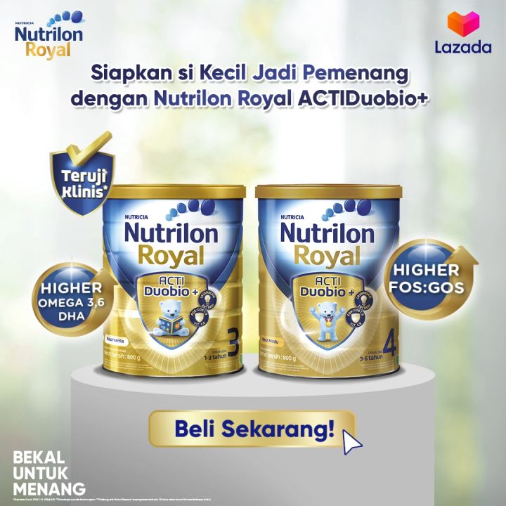 nutrilon royal 4 madu susu pertumbuhan bubuk 800 gr x 4