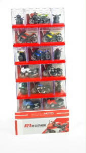 โมเดลมอเตอร์ไซค์ R1 DIE-CAST MODEL (สุ่ม1คัน) รถของเล่น พร้อมกล่องโชว์ วางต่อได้ รถมอเตอร์ไซค์ ขนาด 1:16 ของสะสม