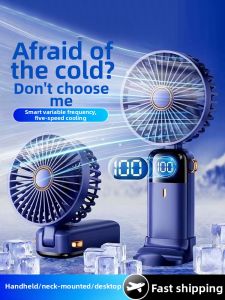 Portable Handheld Mini Foldable USB Fan Quiet Desktop Office Desk Fan Student Outdoor Neck Hanging Cooling Auxiliary Food Fan