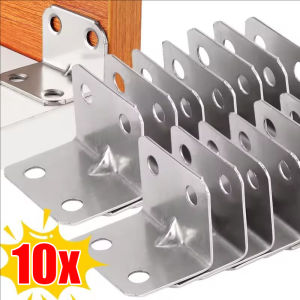 10/30/60pcs Right Angle Bracket / Stainless Steel Fixed Corner Bracket / 90° L Shape Furniture Joint Shelf Support / for Wood Furniture