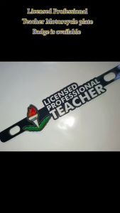 WECAST LPT-Licensed Professional Teacher Motorcycle Plate Badge Acrylic-Based and Printed Sticker