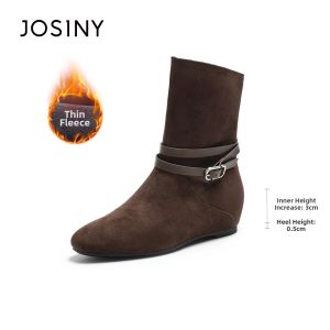 Josiny | Retro Platform Womens Ankle Boots Internal Elevator