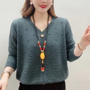 Pullover Knitted Sweater for Women Autumn Hollow-out Sweater Loose Plus Size Sweater Top