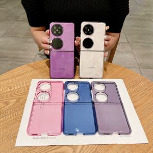 Applicable to Huawei Pocket2 Foldable Screen Phone Case Ultra-Thin Left and Right Minimalist Fancy Transparent Non-Yellow Scratch-Resistant Magnetic Bracket Pocket S Protective Case P50 Hard Shell Shatter-Resistant Men and Women