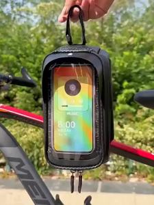 Bicycle Front Beam Bag Front Tube Cycling Bag Bicycle Waterproof Phone Case Holder Touchscreen Waterproof Saddle Bag Accessories
