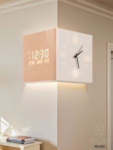 CTYLIGHTZ | Minimalist Corner Dual-Faced Wall Clock With Perpetual Calendar
