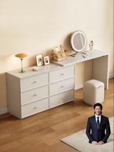 Creamy Style Extendable Modern Minimalist Vanity Dresser