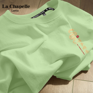 เสื้อยืดแขนสั้นผู้หญิง La Chapelle Pure Cotton ทรงหลวม คอลเลกชั่นฤดูร้อน 2025 ดีไซน์อเมริกัน สไตล์กลางแจ้ง สำหรับผู้หญิงวัย 18-24 ปี