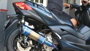 knalpot yamaha xmax 250 ngebass full system smoke muffler tipe SM