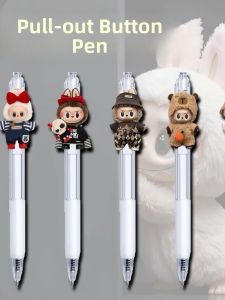 Quick-Dry 0.5mm Click-Type Neutral Pen Cute Signature Pen for Students Exam Question-Solving Black Pen Cartoon Style Refillable