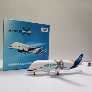 20cm A330-700L Beluga Coating Transport Aircraft Simulation 1:300 Scale Diecast Metal Model Kit With Wheels Airplane Decoration