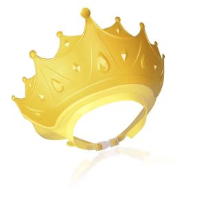 VREN Baby Cute Crown Shower Cap Silicone Soft Adjustable Shield Wash Hair Waterproof Ear Eye Protection