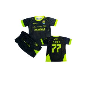 SETELAN BAJU BOLA PERSIB BANDUNG CIRO HITAM AWAY/ BAJU BOLA SETELAN ANAK LAKI LAKI