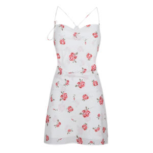 Printed Halterneck Slim Fit Sheath Dress