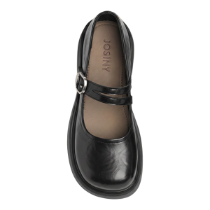Josiny | Black Thick Sole British Style Mary Jane Shoes