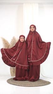 Mukenah Anak Perempuan Tanggung Usia 1-17 Tahun Syahnaz 2 Fungsi Resleting Dagu By Chazmine