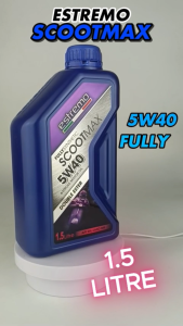 Estremo Engine Oil 4T Fully Scootmax 5W40 Double Ester 1.5Liter for Scooter Motorcycle (FOC Helmet Spray + Gear Oil)