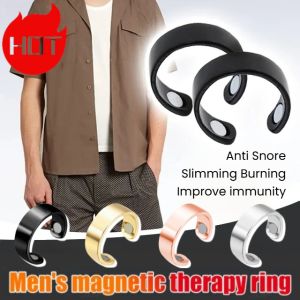 Mens Magnetic Therapy Ring Adjustable Magnetic Opening Ring Slimming Burning Anti Snore Improve Sleep Quality