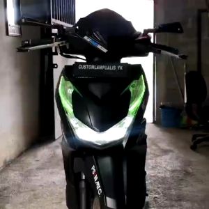 Paket Lampu Alis Running RGB Motor Honda Beat Gratis Devil Eye & Remote