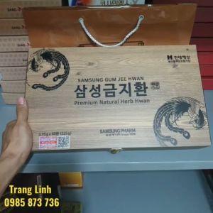 [2 Tem Xịn] An Cung Ngưu Hoàng Hoàn Hộp Gỗ 60 Viên - An Cung Samsung GumJeeHwan - Phòng đột khụy tai biến tiền đình - tranglinh