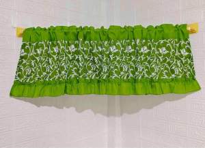 Green Valance Curtain for Door/Small Window or Classroom Curtain